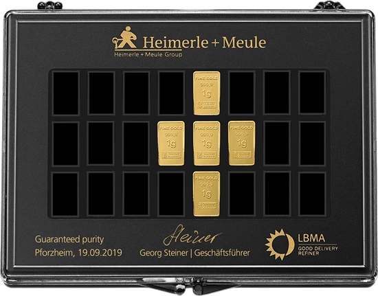 UnityBar Collection Heimerle und Meule 5 x 1 g Gold 