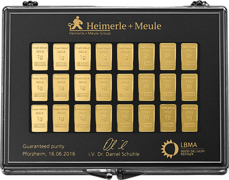 UnityBar Collection Heimerle und Meule 50 x 1 g Gold 