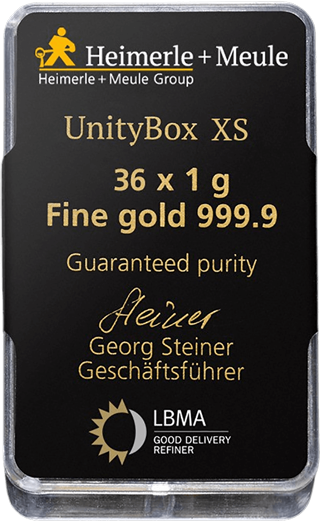 36 x 1 g Gold Heimerle und Meule UnityBox
