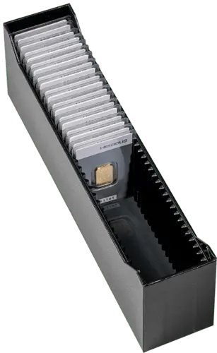 zubehoerarchivbox logik 40 x 1 goldbarren blister hochformat
